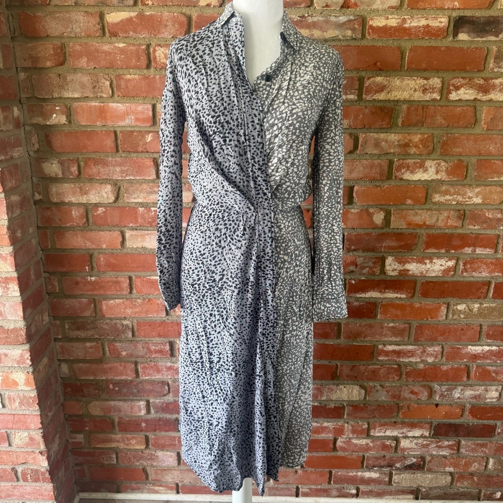 Rag & Bone Black and White silk Karen wrap Dress